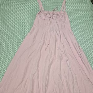 Pink Corseted and Lace-up Dress